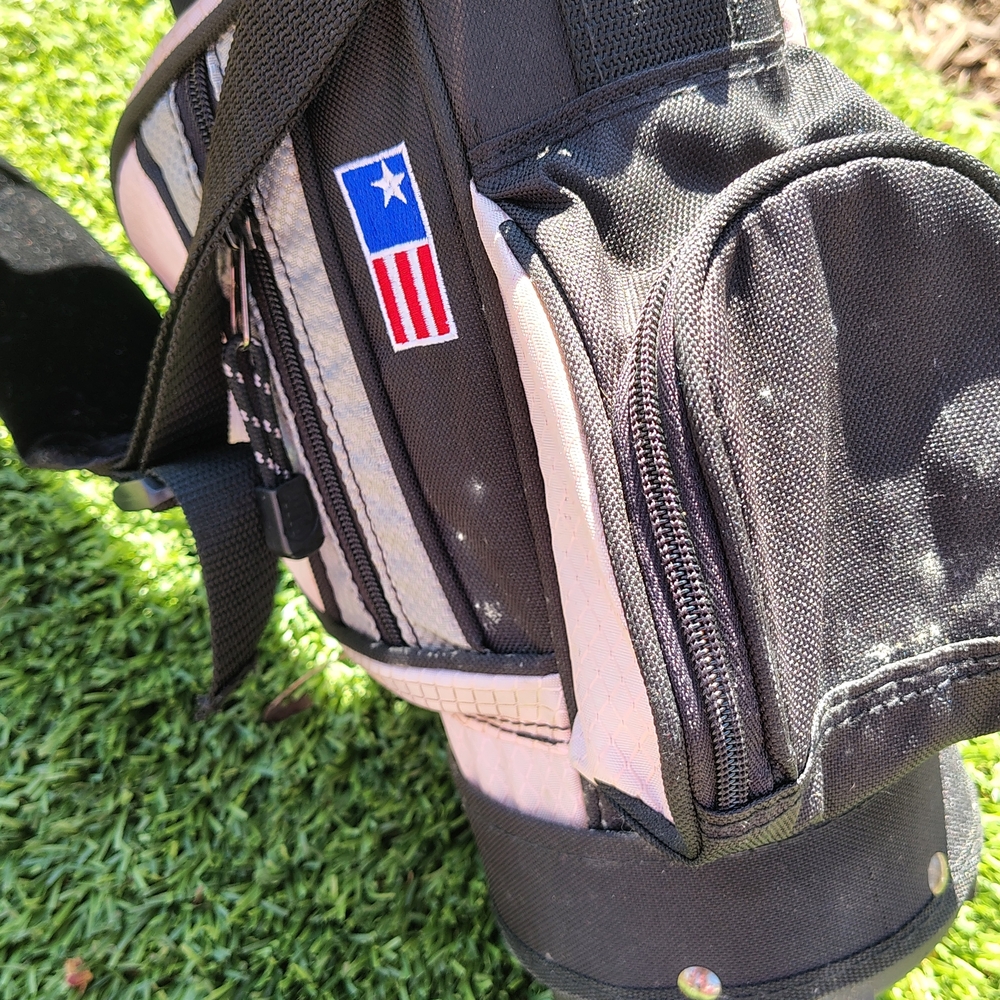 Kids Size Black And Pink Golf Stand Bag - Picture 4 of 6